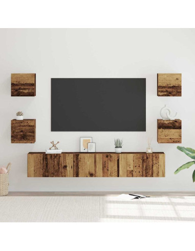 Set mobile TV 7 pcs Legno vecchio Legno multistrato