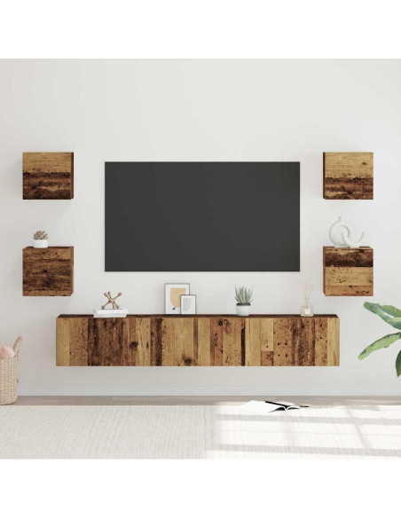 Set mobile TV 7 pcs Legno vecchio Legno multistrato