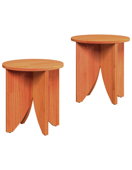 Set di Tavolini da Caffè 2 pcs Cera marrone 41,5 x 41,5 x 44 cm