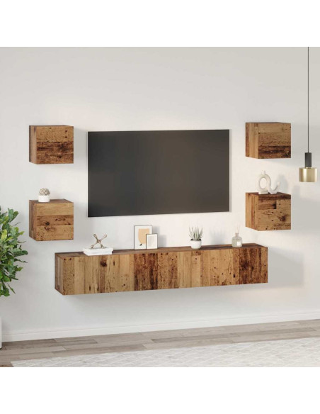 Set mobile TV 7 pcs Legno vecchio Legno multistrato