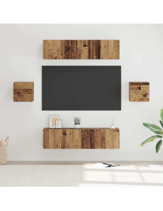 Set mobile TV 6 pcs Legno vecchio Legno multistrato 2