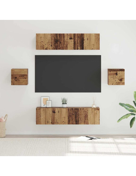 Set mobile TV 6 pcs Legno vecchio Media 30.5 x 30 x 30 cm