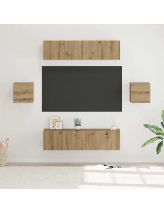 Set mobile TV 6 pcs Rovere artigianale Legno multistrato 2