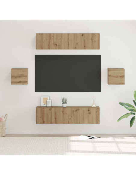Set mobile TV 6 pcs rovere artigianale Media 30.5 x 30 x 30 cm