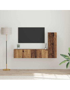 Set mobile TV 3 pcs Legno vecchio Legno multistrato 2