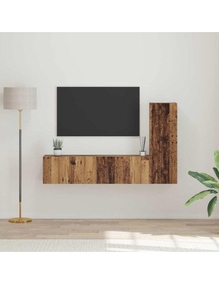 Set mobile TV 3 pcs Legno vecchio Legno multistrato