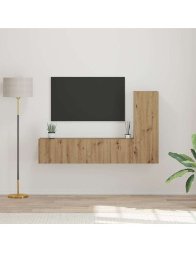 Set mobile TV 3 pcs Rovere artigianale Legno multistrato