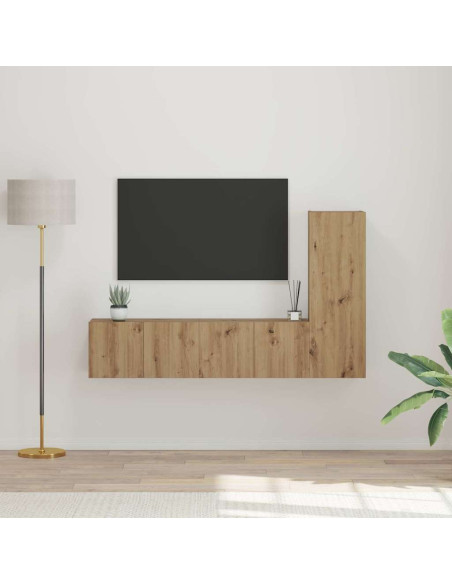 Set mobile TV 3 pcs Rovere artigianale Legno multistrato