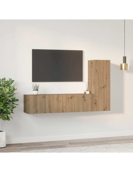 Set mobile TV 3 pcs Rovere artigianale Legno multistrato