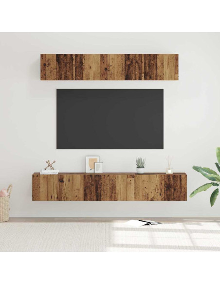 Set mobile TV 5 pcs Legno vecchio Legno multistrato