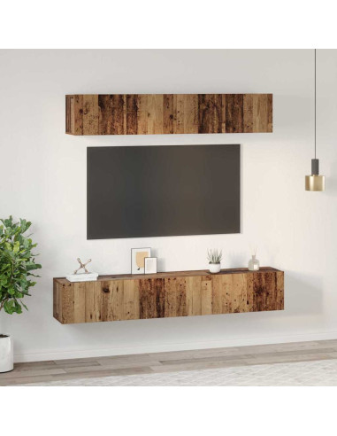 Set mobile TV 5 pcs Legno vecchio Legno multistrato