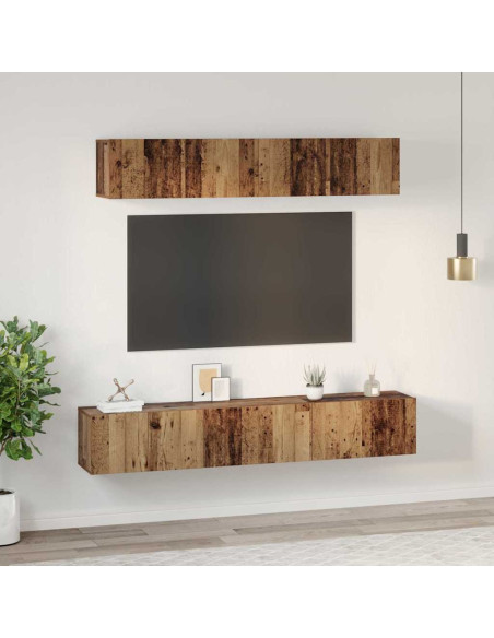Set di mobili TV 5 pcs Legno vecchio Standard Media