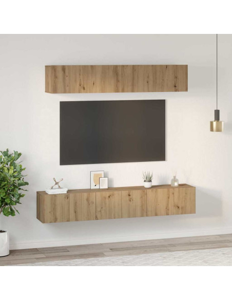 Set mobile TV 5 pcs Rovere artigianale Legno multistrato