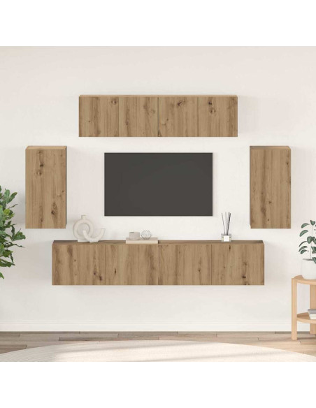 Set mobile TV 6 pcs rovere artigianale 80 x 30 x 30 cm