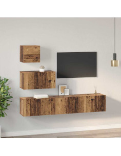 Set mobile TV 4 pcs Legno vecchio Legno multistrato 2