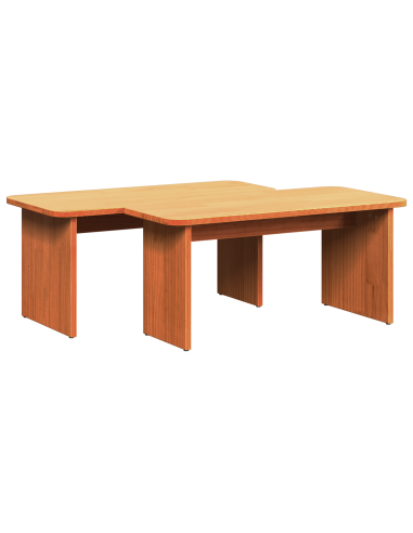 Tavolino da salotto 2 pcs Marrone cerato Legno di pino massello