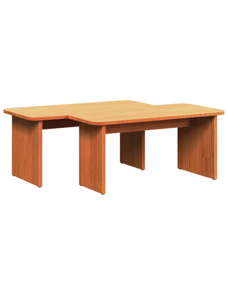 Tavolino da salotto 2 pcs Marrone cerato Legno di pino massello