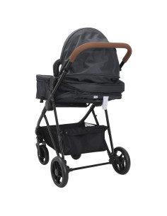 Passeggino 2 in 1 Antracite e Nero in Acciaio