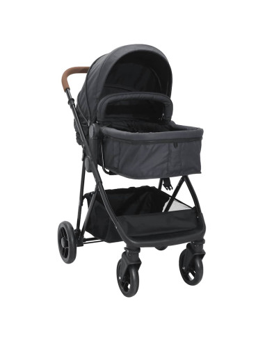 Passeggino 2 in 1 Antracite e Nero in Acciaio