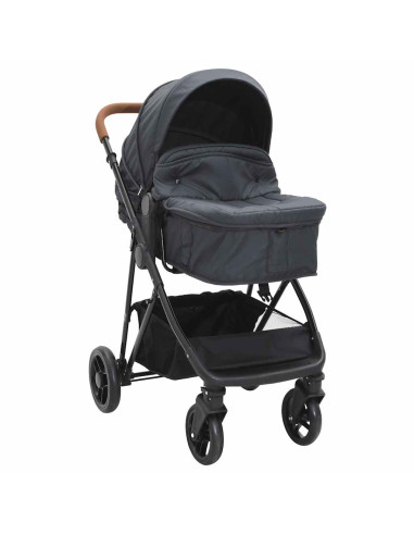 Passeggino 2 in 1 Antracite e Nero in Acciaio