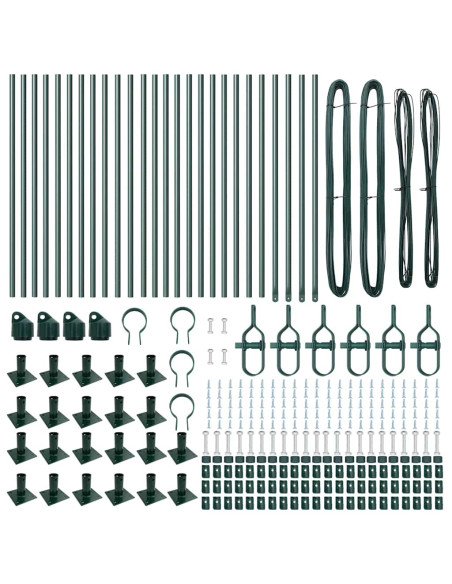 Pali per recinzione con basi 26 pcs Ø32mm 70cm Acciaio zincato