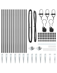 Palo della recinzione 13 pcs Grigio Acciaio