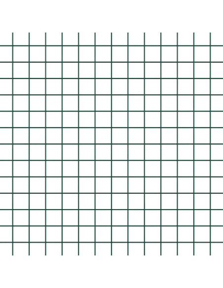 Recinzione in Filo Saldato con 13 Pali Flangiati Verde 0,5x50 m Acciaio