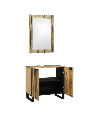 Set di mobili per il bagno 2 pcs Marrone Legno multistrato