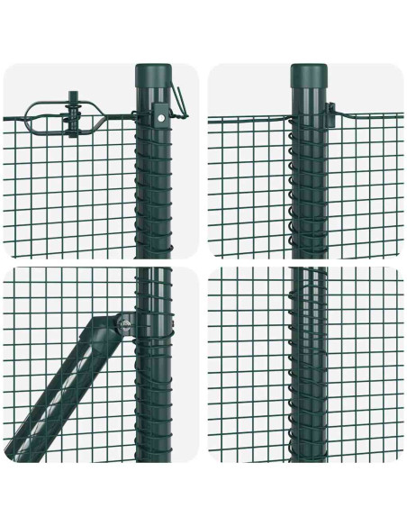 Recinzione in Filo Rete con 13 Posti Flangiati Verde 0.5x100 m Acciaio