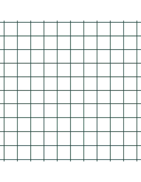 Recinzione in filo saldato con 13 pali flangiati Verde 0.5x100 m Acciaio