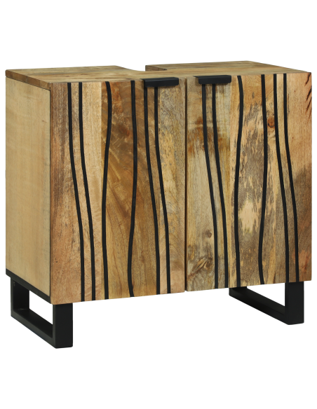 Set di mobili per il bagno con cassetto con lo scaffale con archiviazione con porta con specchio 3 pcs Marrone Alto