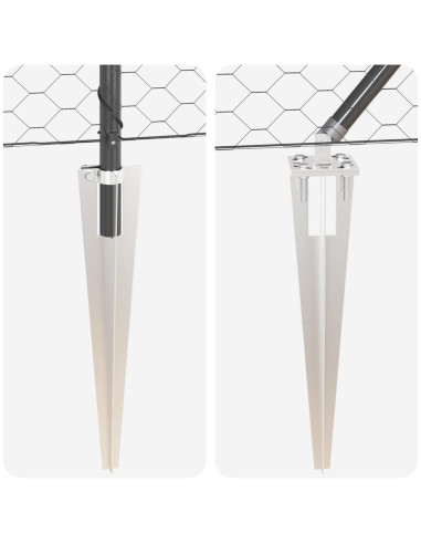 Palo della recinzione Grigio 100 x 0,8 m (maglia da 50 mm)