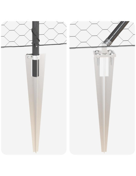 Palo della recinzione Grigio 100 x 0,8 m (maglia da 50 mm)