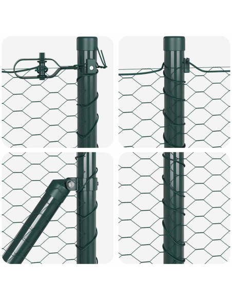 Set di Recinzione Set di 2 Verde Foresta Metallo 25 x 0,5 m