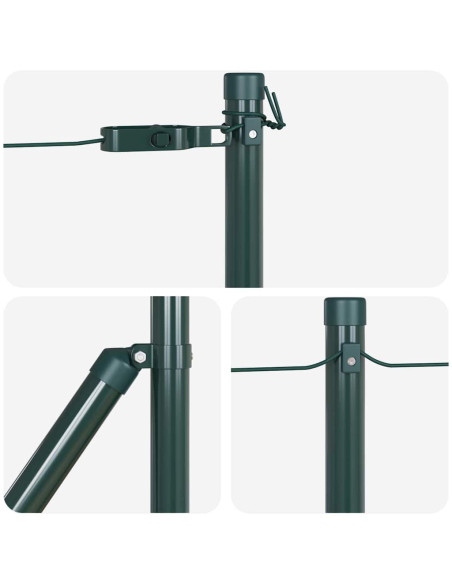 Pali per recinzione con basi 26 pcs Ø32mm 70cm Acciaio zincato