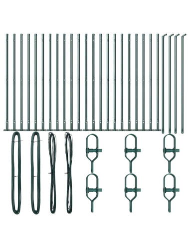 Palo della recinzione 26 pcs Grigio 3,2 x 3,2 x 70 cm