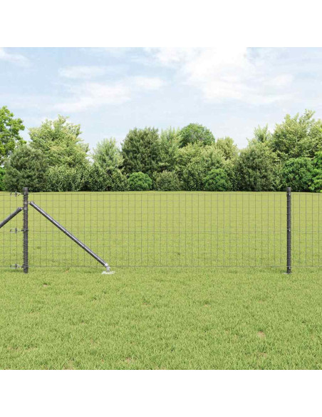 Palo della recinzione 13 pcs Grigio Acciaio