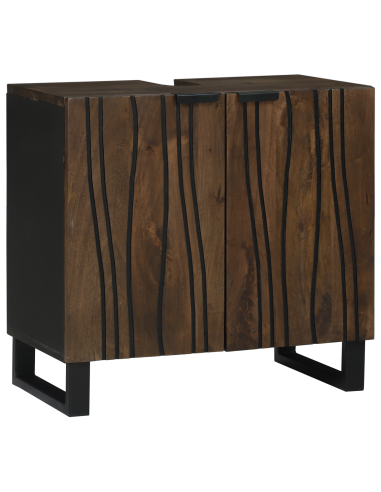 Set di mobili per il bagno 2 pcs Marrone Noce Legno multistrato