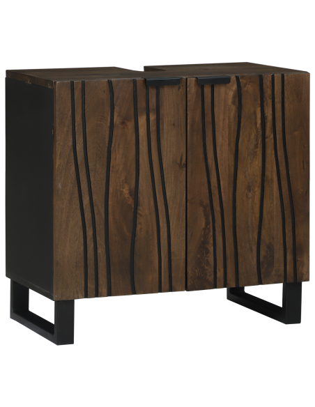 Set di mobili per il bagno 2 pcs Marrone Noce Legno multistrato