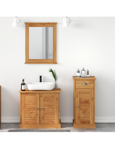 Set di mobili per il bagno con porta VIGO 3 pcs Marrone miele