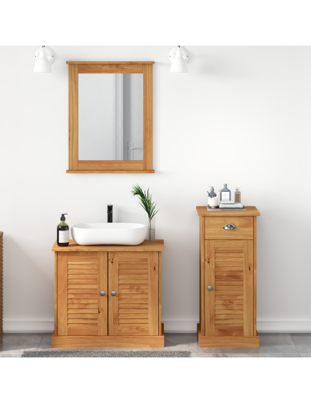 Set di mobili per il bagno con porta VIGO 3 pcs Marrone miele