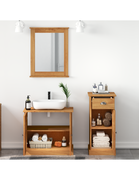 Set di mobili per il bagno 3 pcs Marrone 37 x 34 x 80 cm