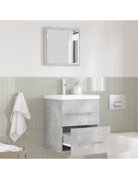 Mobile da Bagno con cassetto Grigio Cemento 41 x 38.5 x 48 cm