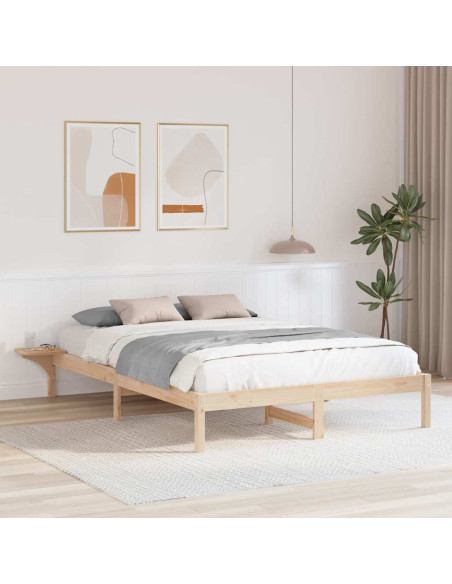 Rete letto con comodini Marrone 150 x 200 cm Marrone