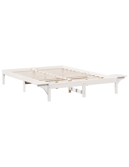 Rete letto con comodini Bianco 150 x 200 cm Bianco