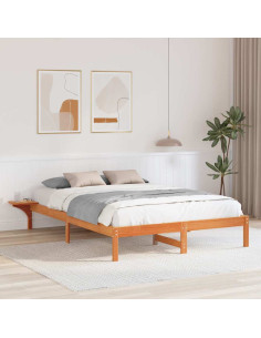 Struttura del letto Marrone cerato 150 x 200 cm Pino massello 2