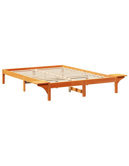 Rete letto con comodini Marrone 150 x 200 cm Marrone cerato