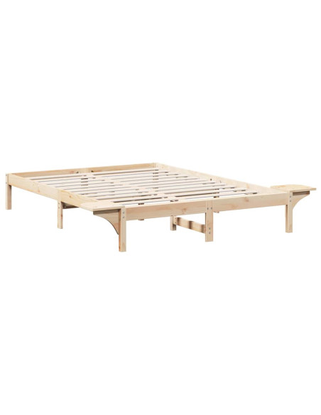 Rete letto con comodini Marrone 140 x 200 cm Marrone