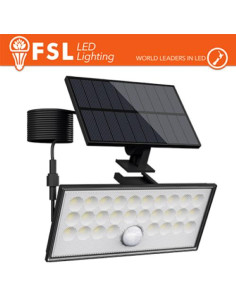NERO FARO DA ESTERNO SOLARE CON SENSORE DI MOVIMENTO 60W (6 LED)