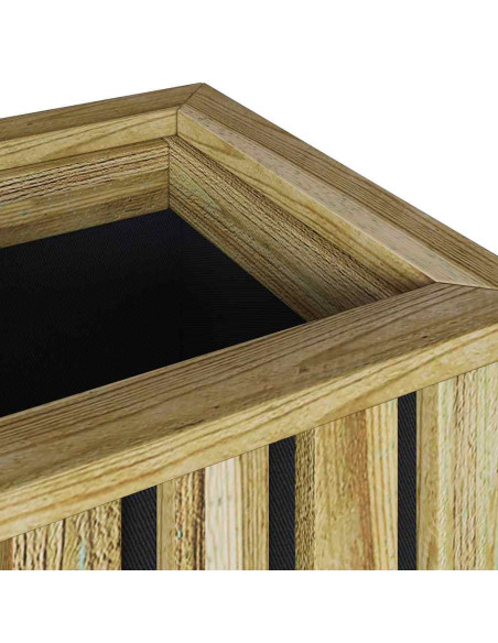 Fioriera da Giardino con Rivestimento 33x33x45 cm in Legno di Pino